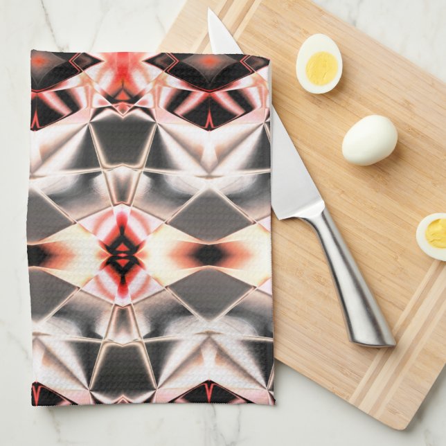 Paño De Cocina Luz llamativa a luz oscura, salmón claro a gris (Doblado Cuarto)