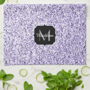 Paño De Cocina Luz ultravioleta monograma de purpurina brillo púr
