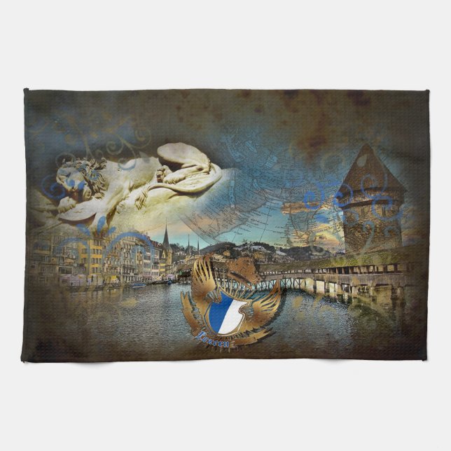 Paño De Cocina LUZERN Vintage Grunge - Kitchentowel (Horizontal)