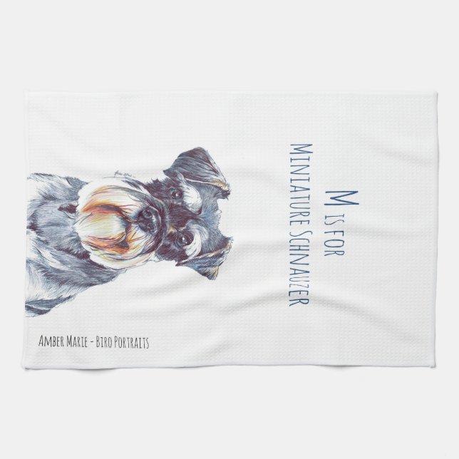 Paño De Cocina M está para el Schnauzer miniatura (Horizontal)