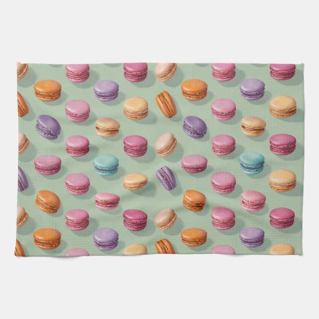 Paño De Cocina "Macaron Daydream: Un dulce diluvio" (Horizontal)