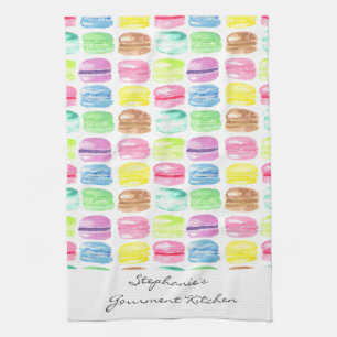 Paño De Cocina Macaroon Personalizado Acuarela Mono