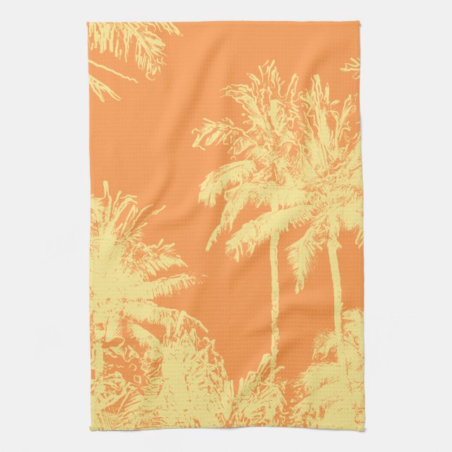 Paño De Cocina Macena Beach Hawaiian Sketchy Palms (Vertical)