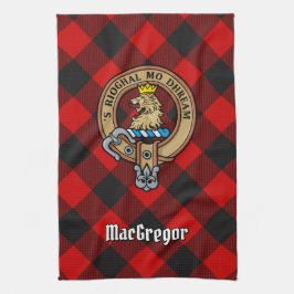 Paño De Cocina MacGregor Escudo sobre Rob Roy Tartan Kitchen Toal