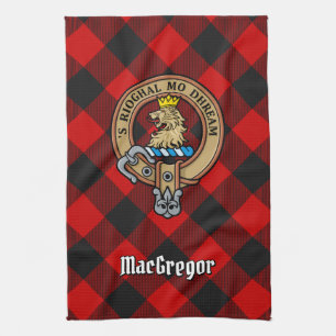 Paño De Cocina MacGregor Escudo sobre Rob Roy Tartan Kitchen Toal