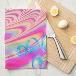 Paño De Cocina MACRAME'- Colorida imagen abstracta de arte fracta