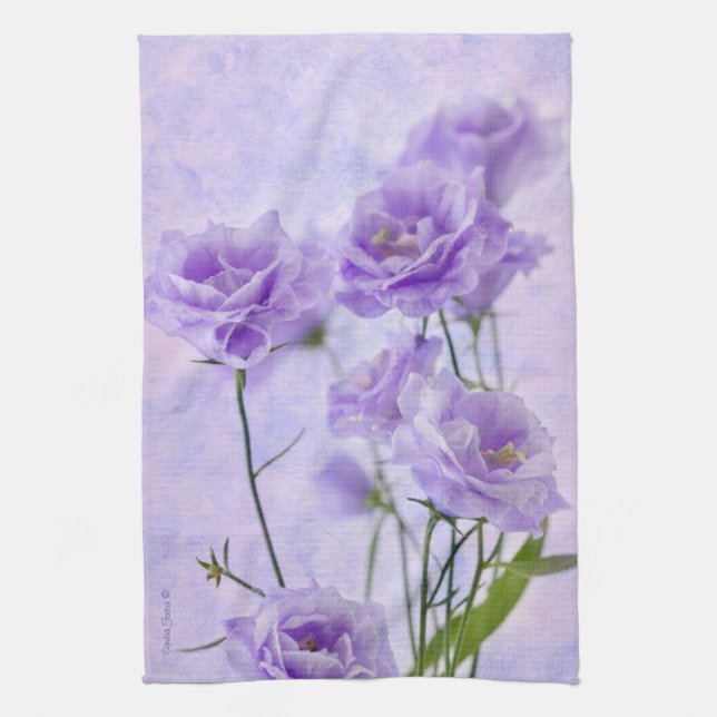 Paño De Cocina Macro morada de Campanella flor (Vertical)