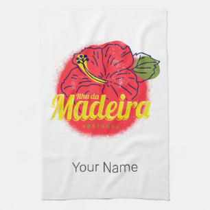 Paño De Cocina Madeira Hibiscus Flower Island Portugal Souvenir