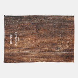 Paño De Cocina Madera raspada rústica personalizada