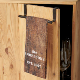 Paño De Cocina Madera raspada rústica personalizada