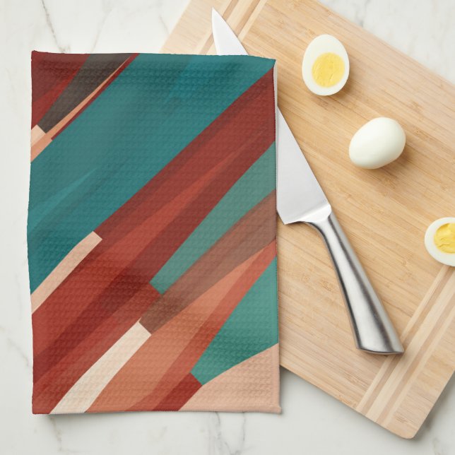 Paño De Cocina Madera y turquesa (Doblado Cuarto)