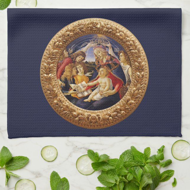Paño De Cocina Madonna del Magnífico por Sandro Botticelli (Doblado)