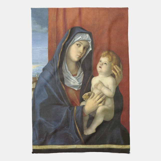 Paño De Cocina Madonna e hijo de Giovanni Bellini (Vertical)