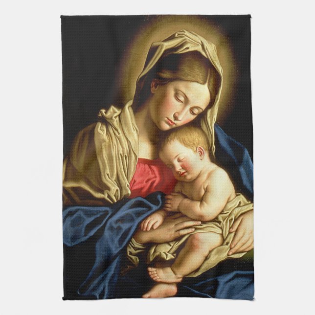 Paño De Cocina Madonna y niño Jesús - Sassoferrato (Vertical)