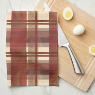 Paño De Cocina Madrás Plaid Cae Rojo