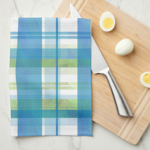 Paño De Cocina Madras verdes y azules