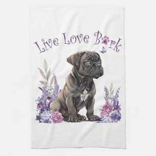 Paño De Cocina Madre de perro Cane Corso floral