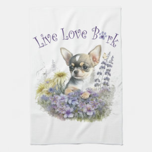 Paño De Cocina Madre de perro Chihuahua Floral