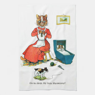 Paño De Cocina Madre y gato bebé, Louis Wain