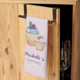 Paño De Cocina Magdalenas y frutas adorables en acuarela