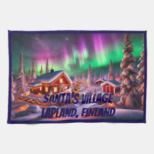 Paño De Cocina Magical Winter Wonderland: El pueblo de Santa