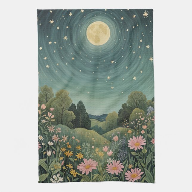 Paño De Cocina Magnífica pradera de luna (Vertical)