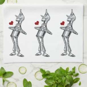 Paño De Cocina Mago vintage de Oz, Tinman Sonrisa Feliz tiene Cor