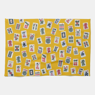 Paño De Cocina MahJong tiles (symbols) on yellow