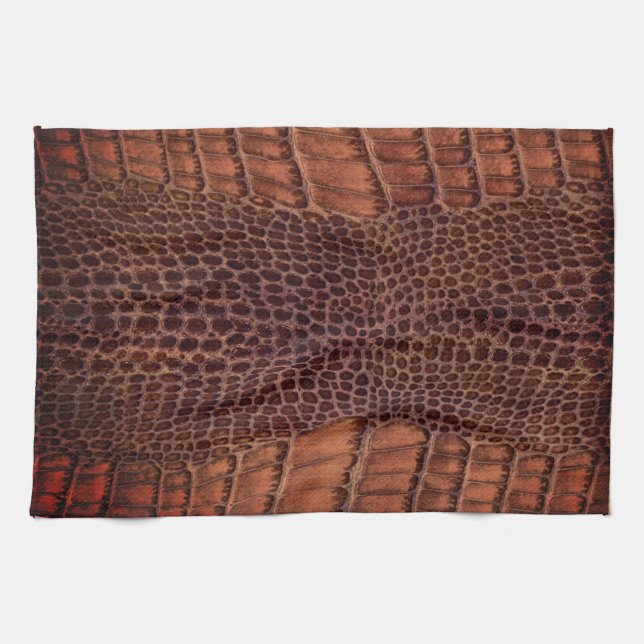Paño De Cocina Mahogany Alligator Classic Reptile Leather (Faux) (Horizontal)