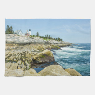 Paño De Cocina Maine Lighthouse Pemaquid Point Blue