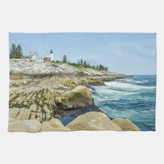 Paño De Cocina Maine Lighthouse Pemaquid Point Blue (Horizontal)