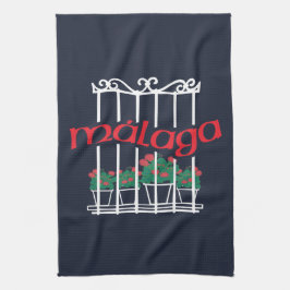 Paño De Cocina Malaga, window with flowers