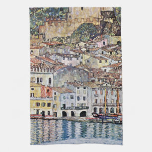 Paño De Cocina Malcesine en el lago Garda, Gustav Klimt