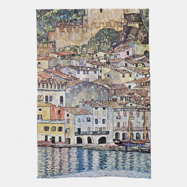 Paño De Cocina Malcesine en el lago Garda, Gustav Klimt (Vertical)