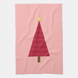 Paño De Cocina Maldito rojo profundo árbol de Navidad moderno