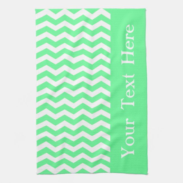 Paño De Cocina Malibu Seafoam Wave Chevron personalizable (Vertical)