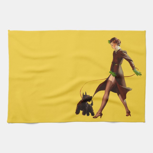 Paño De Cocina MALOS CHICAS Pin-UPS retro de la BOMBA (Horizontal)