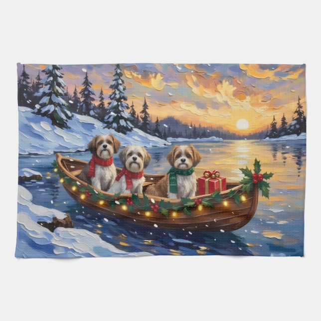 Paño De Cocina Malti Tzu Christmas Boat Holiday (Horizontal)