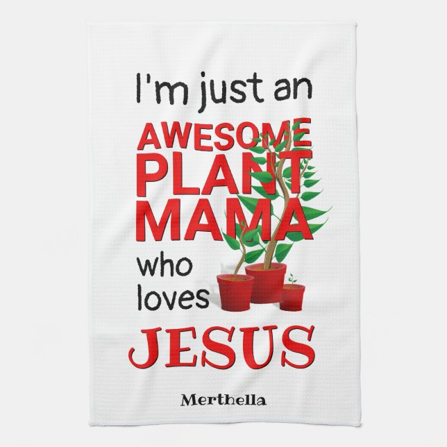 Paño De Cocina MAMA AMA A JESUS, UNA PLANTA DE ESPECIALIDAD Crist (Vertical)