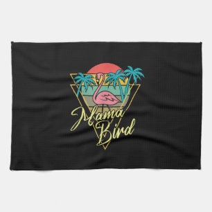 Paño De Cocina Mama Bird Flamingo Sunset Palm Tree Beach 80