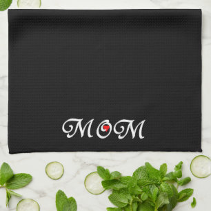 Paño De Cocina Mamá con un corazón rojo