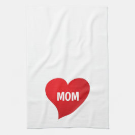 Paño De Cocina Mamá corazón rojo blanco moda gráfica moderna