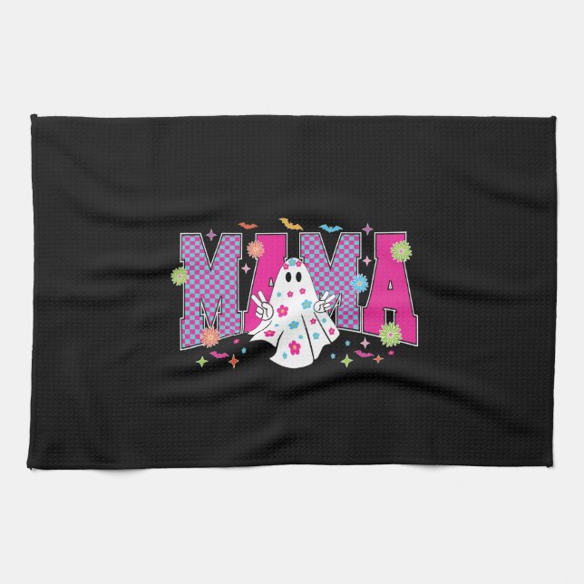 Paño De Cocina Mamá de neón de Halloween Mini (Horizontal)