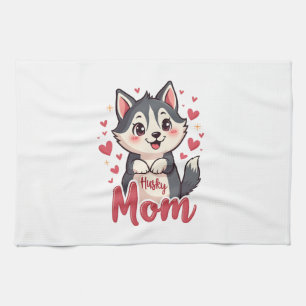 Paño De Cocina Mamá de perro Husky diseño Kawaii lindo