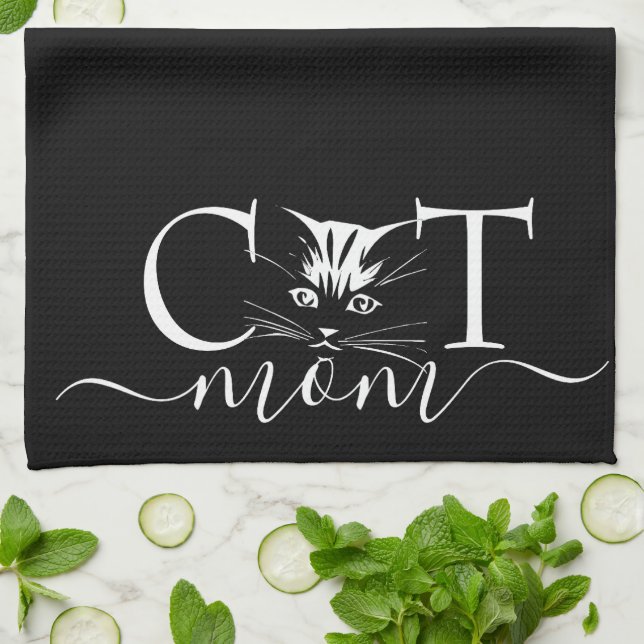 Paño De Cocina Mamá gata  (Doblado)