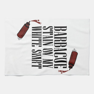 Paño De Cocina Mancha de barbacoa en mi blanco