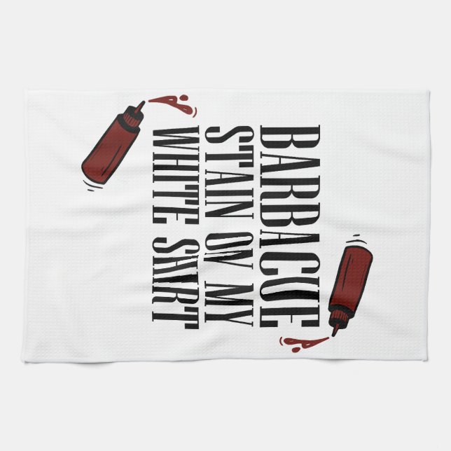 Paño De Cocina Mancha de barbacoa en mi blanco (Horizontal)