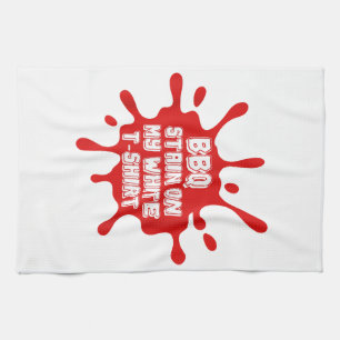 Paño De Cocina Mancha De barbacoa en mi camiseta blanca Divertida