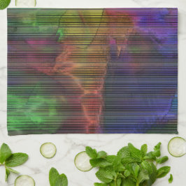 Paño De Cocina manchas de color claro bajo líneas deformadas