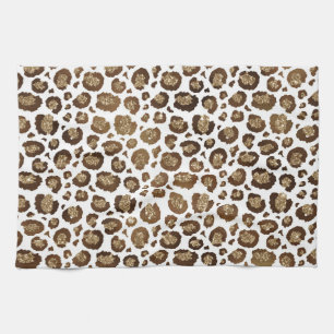 Paño De Cocina Manchas de Leopardo Animales Salvajes Brillo Dorad